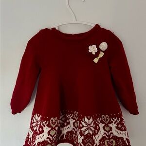 Heirloom by Polly Flinders Holiday Sweater Dress 12M